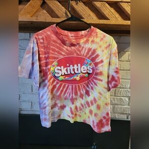 Skittles Candy Cropped Tagless Tye-dye T-shirt Size L
